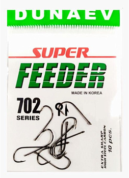 Крючки с колечком Dunaev Super Feeder 702 Size 14 Черный никель 