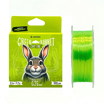 Леска CARPTODAY Green Rabbit  1000м 5,3кг/0,26мм (флюоресцентный зеленый) 