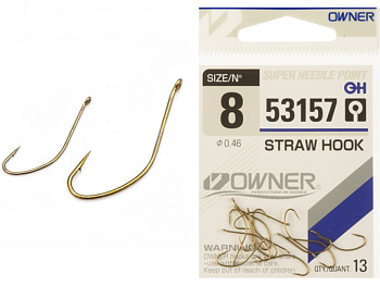 Крючки с колечком Owner Straw Hook Size 14 Brown 