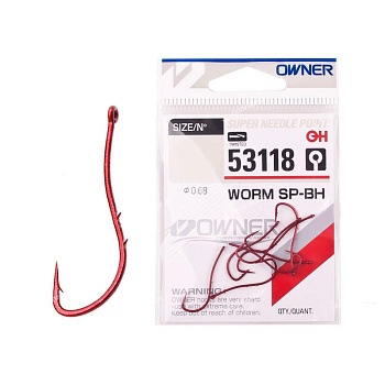 Крючки с колечком Owner WORM SP-BH Size 8  