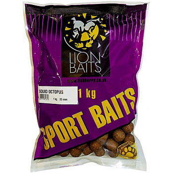 Бойлы тонущие Lion Baits  SPORT BAITS SQUID&OKTOPUS  20мм 1 кг (Кальмар-осьминог) 
