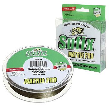 Плетеный шнур Sufix Matrix Pro  135м 10кг/0,15мм (Зеленый) 
