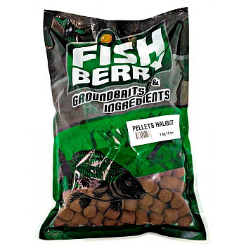 Пеллетс Fishberry медленнорастворимый Halibut 14мм 1 кг (Палтус)   Бордовый