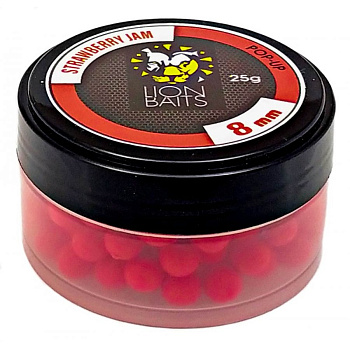 Бойлы плавающие Lion Baits   Strawberry Jam 8мм 25 г (Клубничный джем) 