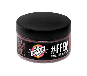 Бойлы пылящие FFEM Baits насадочные Super Plum 16/20мм 200 г (Супер Слива) 