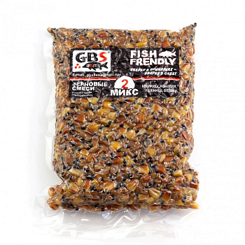 Зерновая смесь GBS Baits MIX-2 Кукуруза-конопля-пшеница-бетаин 1 кг (Натуральный ) 