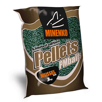 Пеллетс Minenko PMbaits Mussel 5мм 3 кг (Мидия)   Темный