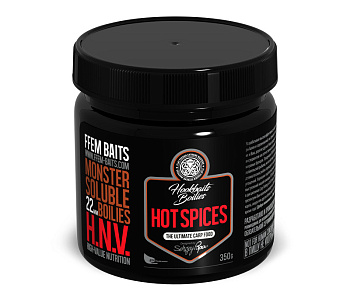 Бойлы пылящие FFEM Baits насадочные Monster Soluble Boilies Hot Spices 22мм 350 г (Острые специи) 