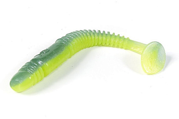 Силиконовая приманка Виброхвост Lucky John Pro Series Tioga 3.9in(100мм) съедоб (T57 Ice Chartreuse)