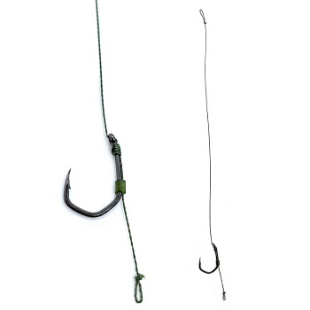 Поводок Flat Feeder с волосяной оснасткой Carp Hunter Wide Gape Size 8   Мягкий  10см