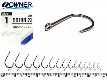 Крючки с колечком Owner Iseama 50188 Size 12  