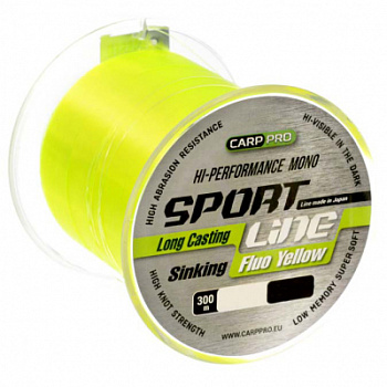 Леска Carp Pro Sport Line Fluo Yellow  1000м 6,0кг/0,286мм (Желтая) 